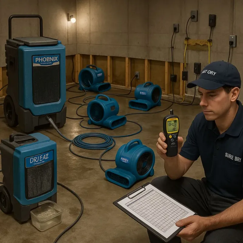 Structural Drying and Dehumidification process in Coldwater, OH